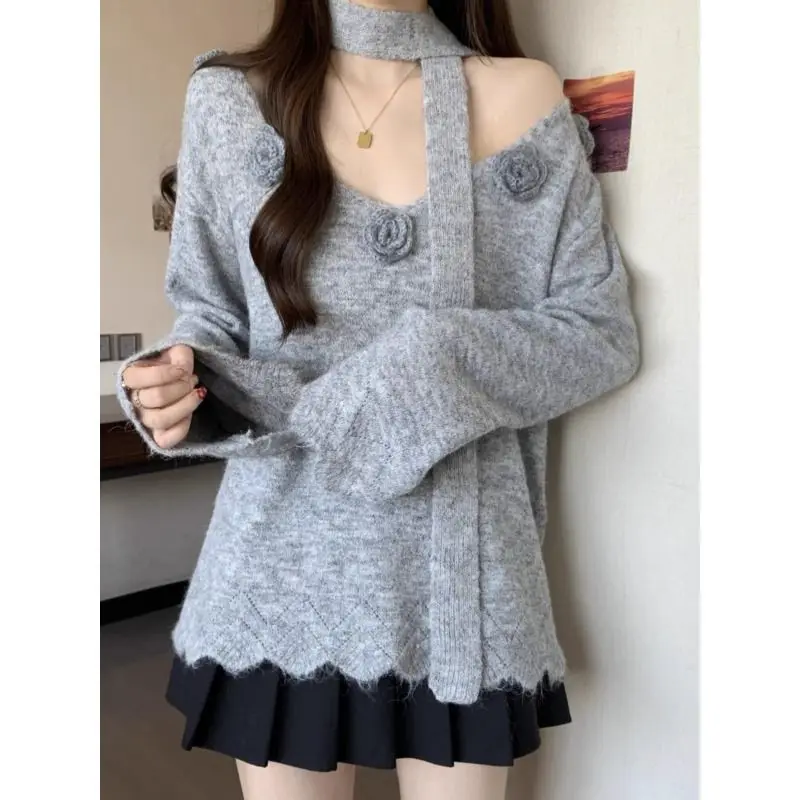 

Sweaters Jumpers Pullovers Women Pullover Zipper Winter Tops Bone Detail Loose Concert Festival Daily Rock Alternative Punk Warm