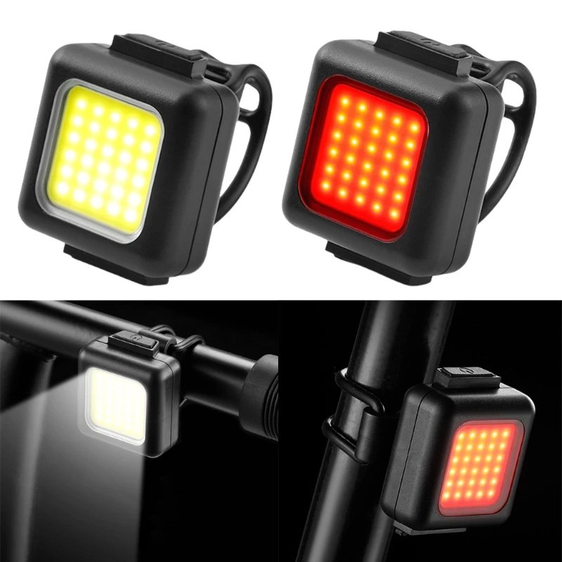 Rechargeable Bicycles Front Light Rear Light LED Bicycles Headlight Watertight Bikes Head Light, Cycling Front Rear Lamp