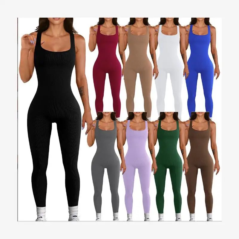 

Однотонный жилет с разрезом, цельная одежда, ребристый квадратный воротник, женский бот для похудения, хлопок, 00%