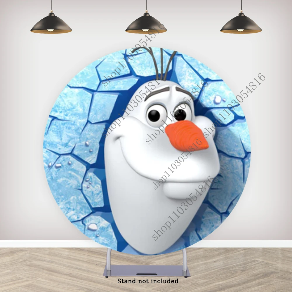 

Холодное сердце Олаф, детский день рождения, круглый фотофон, круг для мероприятия, фон для фотобудки, плинтусные чехлы