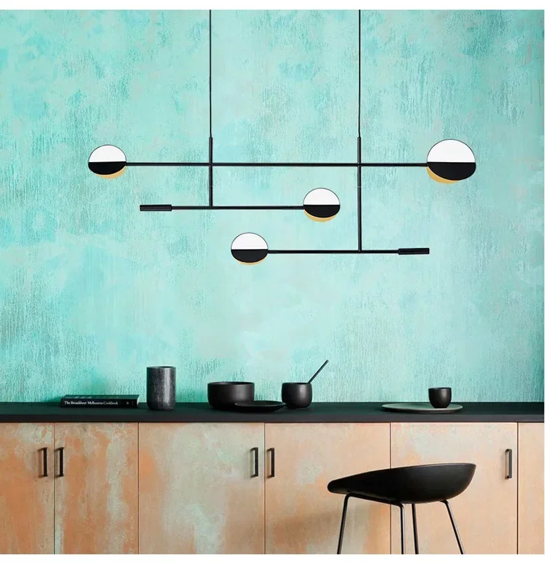 Imagem -03 - Bolia Deixa Lustre Retro Preto e Dourado Luz Designer Lâmpada de Luxo Sala de Estar Decoração Minimalista Luz em Casa