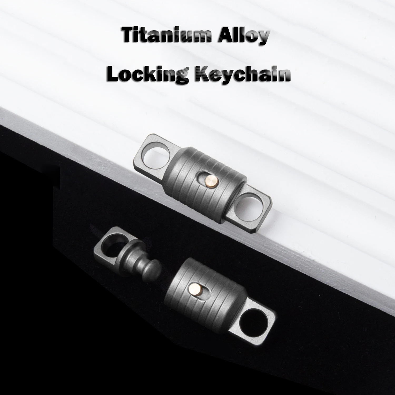 Liga de Titânio Locking Keychain Desmontagem Rápida Portátil Rotação de 360 Graus Resistência à Corrosão Ferramenta Edc ao ar Livre