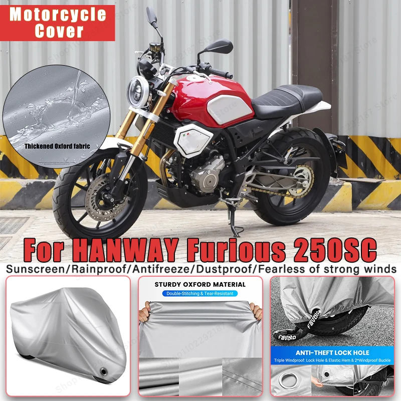 

For HANWAY Furious 250SC No Ear Motorcycle Cover - Outdoor Full Body Protection, Waterproof Dustproof Sunscreen Moto Accessories