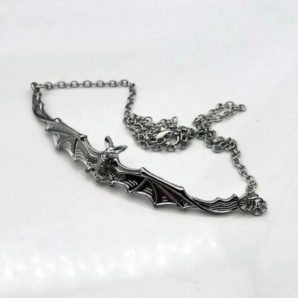 Fashion Goth Black Large Spread Wings Flying Vampire Bat Necklace for Women Halloween Party Collar Chain Jewelry Accessory Gifts view 2