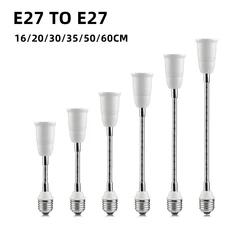 16/20/30/35/50/60cm E27 to E27 Base LED Lamp Holder Extension Adapter Converter Screw Socket Extender LED Light Bulb Holder