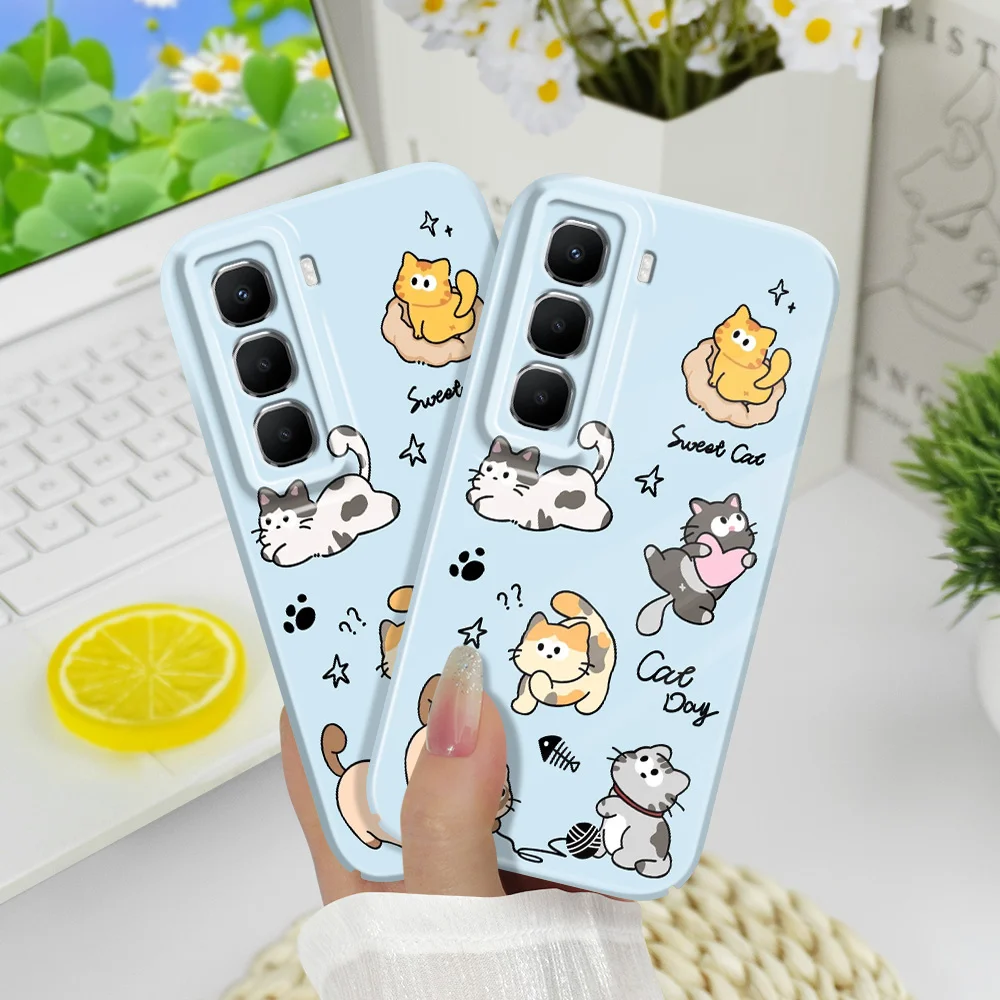 Happy Cat Phone Case For Infinix Hot 60 60I 40 30I 12 10 Note 50 30 Pro Plus Play 4G 5G Film Hard Cover - view 4