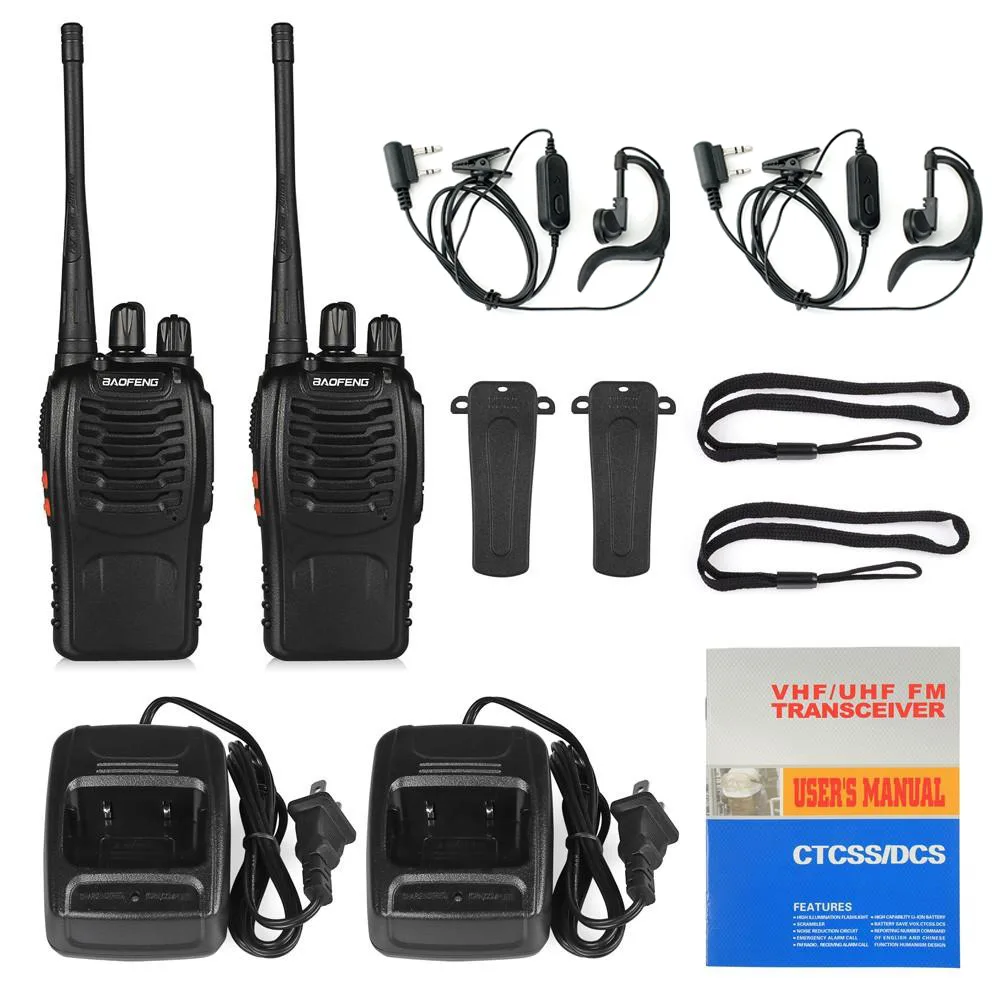 

2pcs/lot BF-888S baofeng walkie talkie 888s UHF 400-470MHz 16Channel Portable two way radio bf 888s transceiver