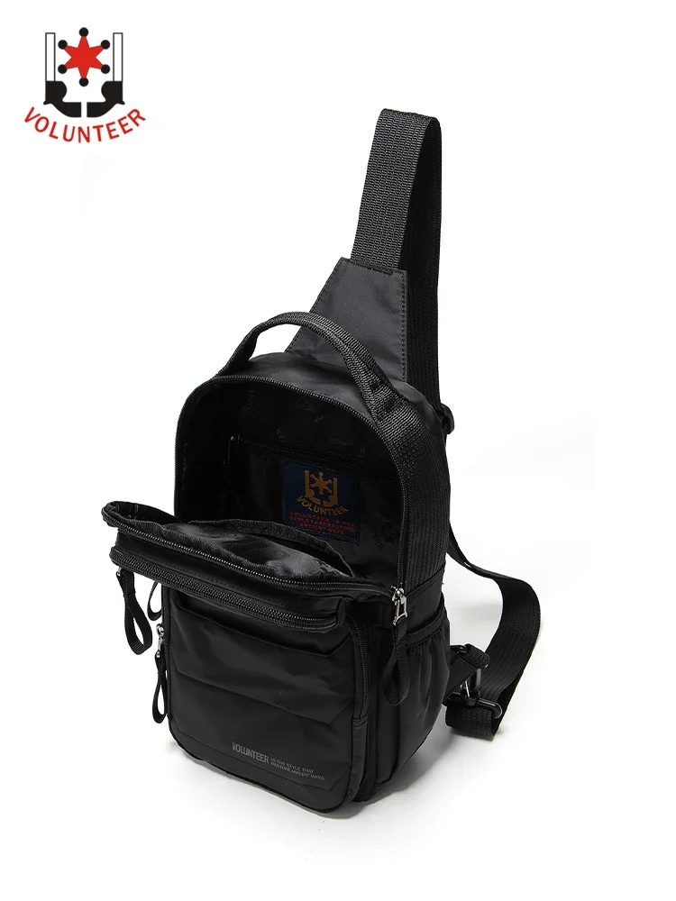 Volunteer Crossbody Bag for Men 2025 Multiple Pockets Travel Versatile Large Capacity Stylish Commuter Casual Chest Bags 1713-21