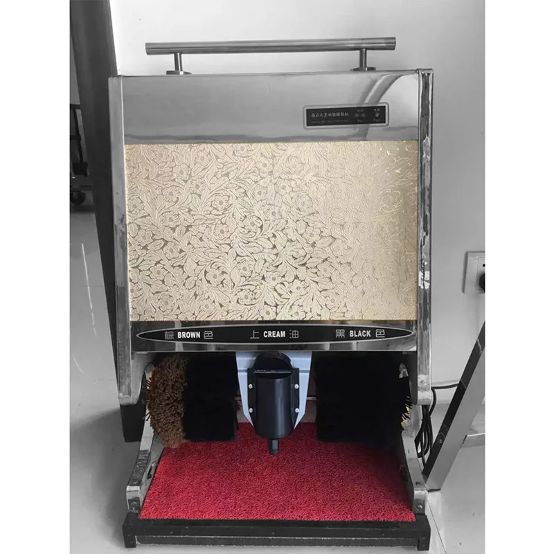 Automatic Shoe Shine Machine Stainless Steel Public Hotel Household Induction Shoe Shiner with Screen Electric Brush