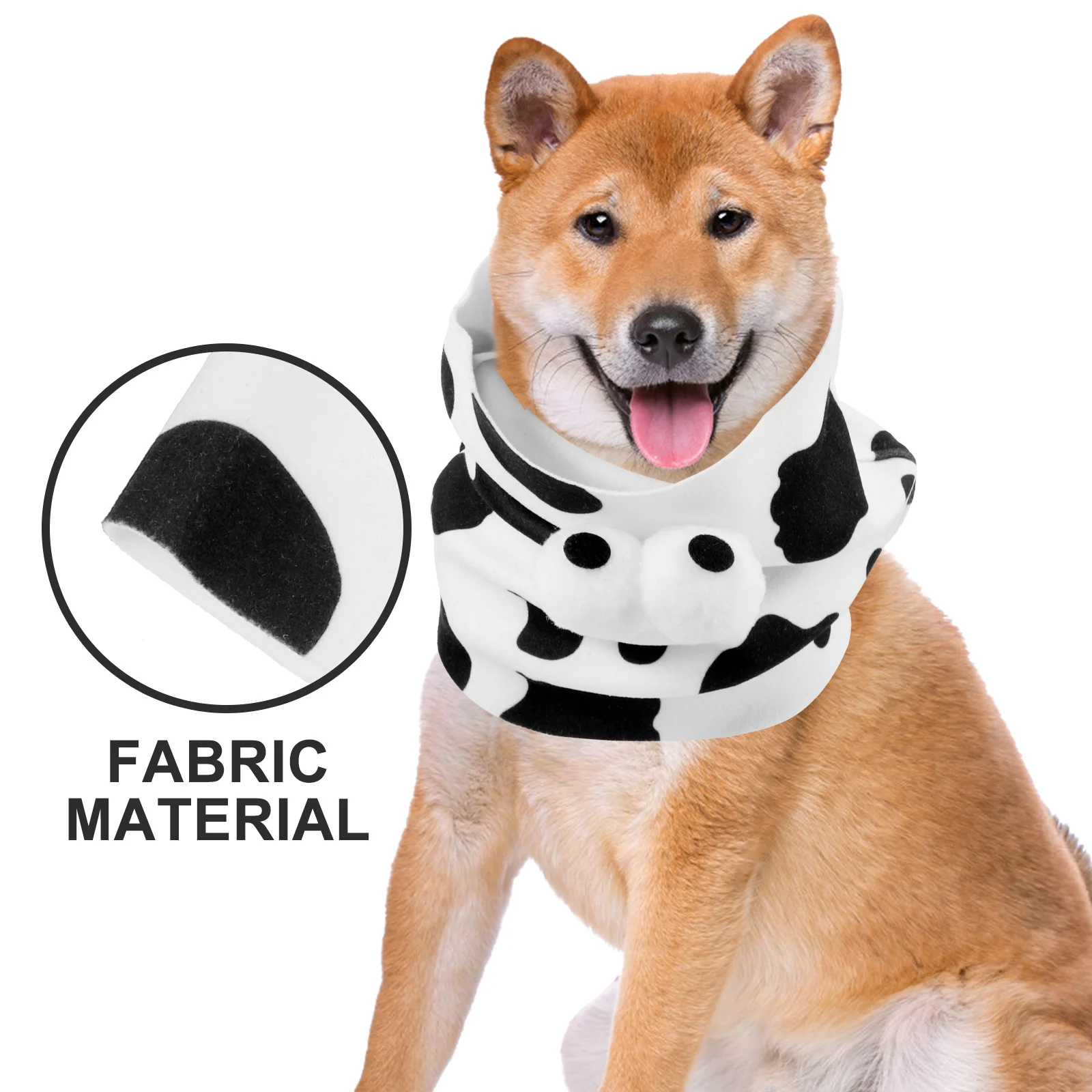 

Dog Cat Scarf Hood Cow Print Pet Neck Warmer Soft Comfortable Winter Accessory for Small Medium Large Pets Party Costume Gift