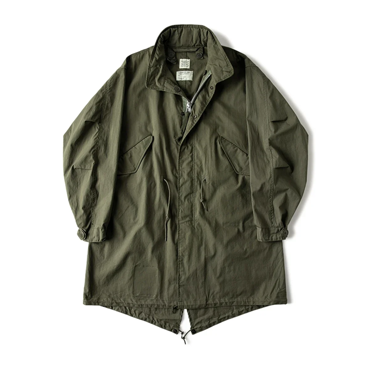 Rugged Military Parka Men's Oversize Coat Army Green
