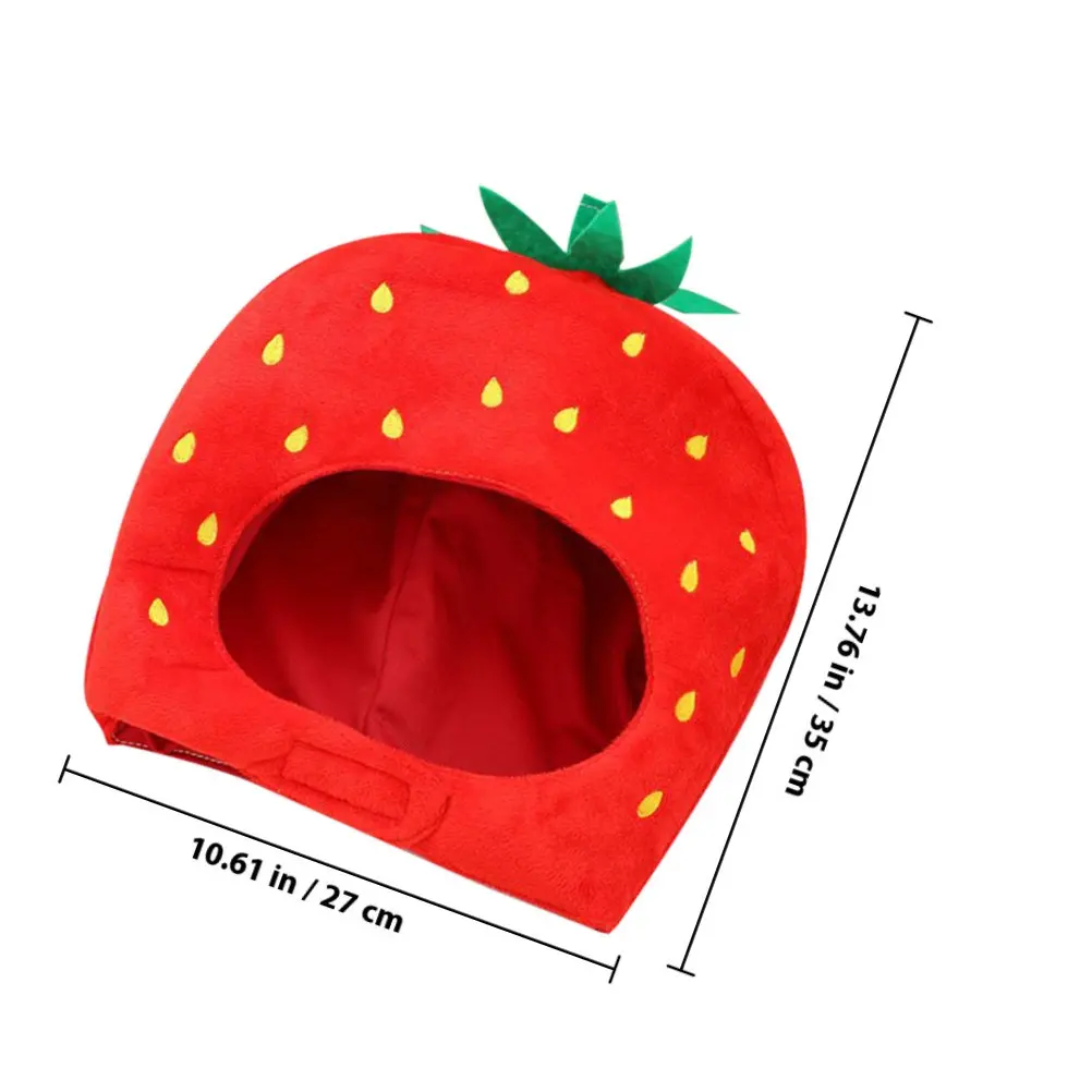 Cute Strawberry Headwear Stylish Comfortable Costume Hat for Photography Parties Easter Halloween Festive Events Cosplay