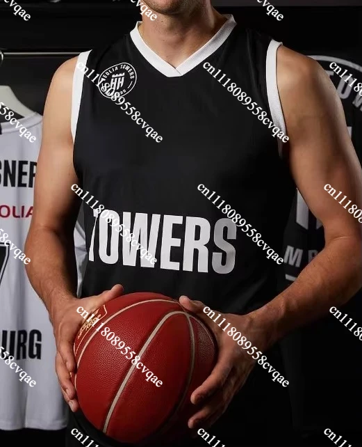 2026 New Hot Veolia Towers Hamburg Basketball Suit, Quick Drying Breathable Sleeveless Shirt, Family Parent-child Outfit
