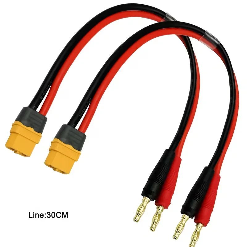 2Pc Upgraded XT90F Connector 10AWG Super Flexible Silicone Wire to 4MM Gold‑Plated Banana Plug For RC FPV Drone