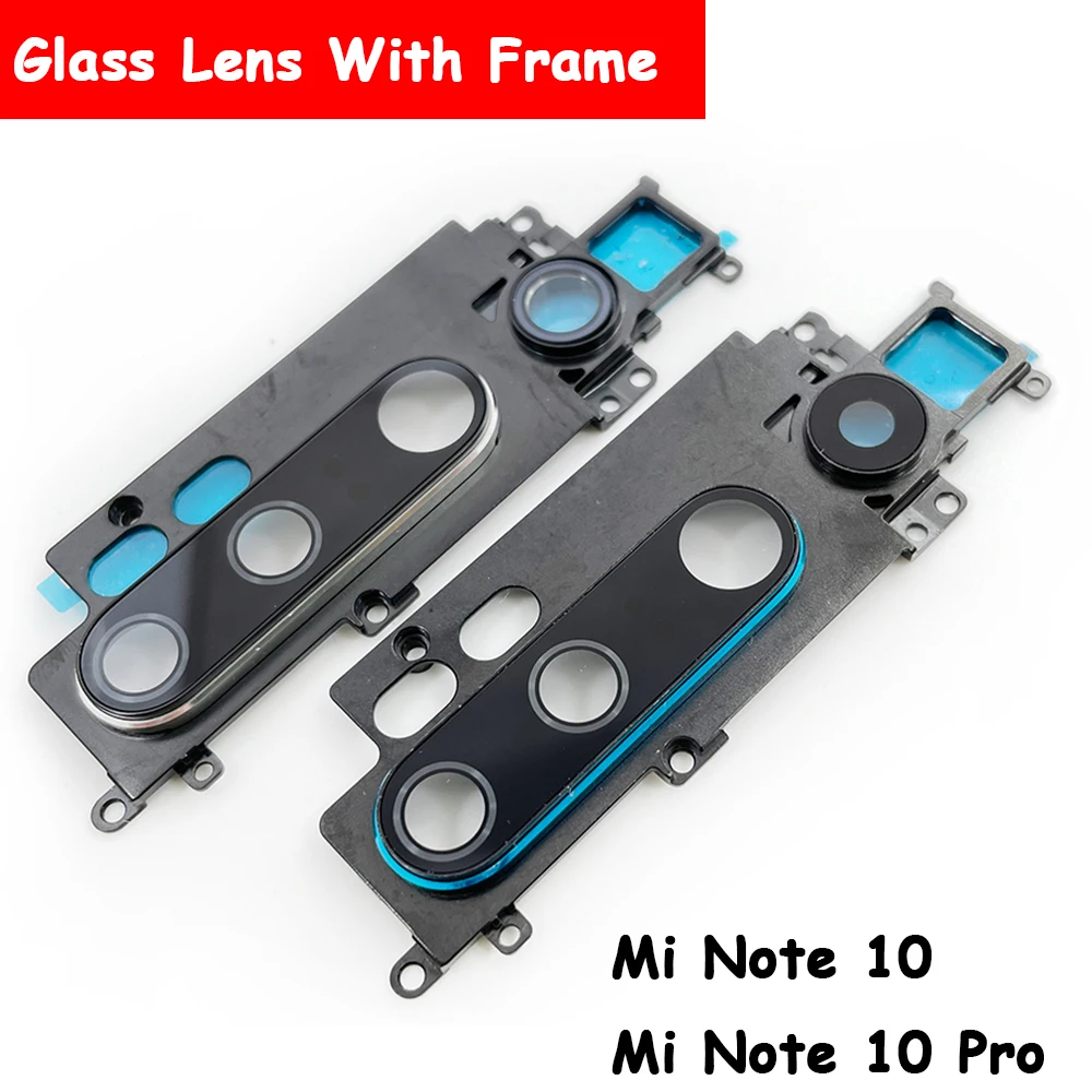 

15PCS Lots Original New Back Rear Camera Glass Lens With Cover Frame Holder For Xiaomi Mi Note 10 Pro Glass Lens With Frame Hong