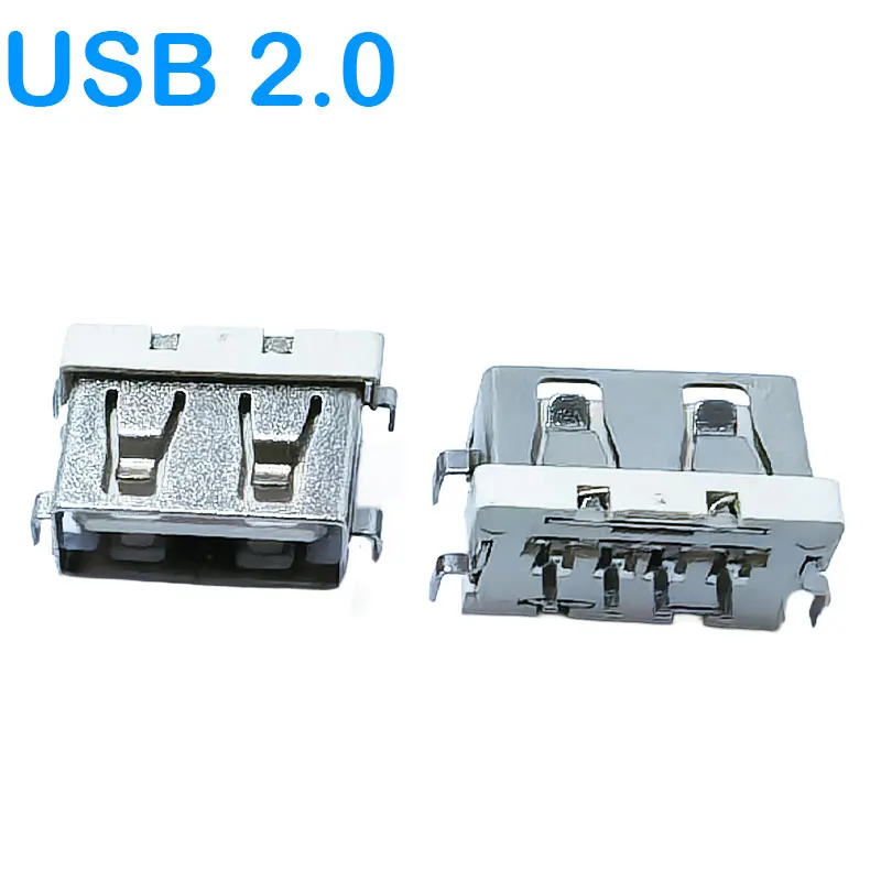 5/10Pcs USB 2.0 Type‑A Female Socket 1.0mm Sink Plate Short Body 4Pin  USB‑A Jack for PCB Power Bank Repair