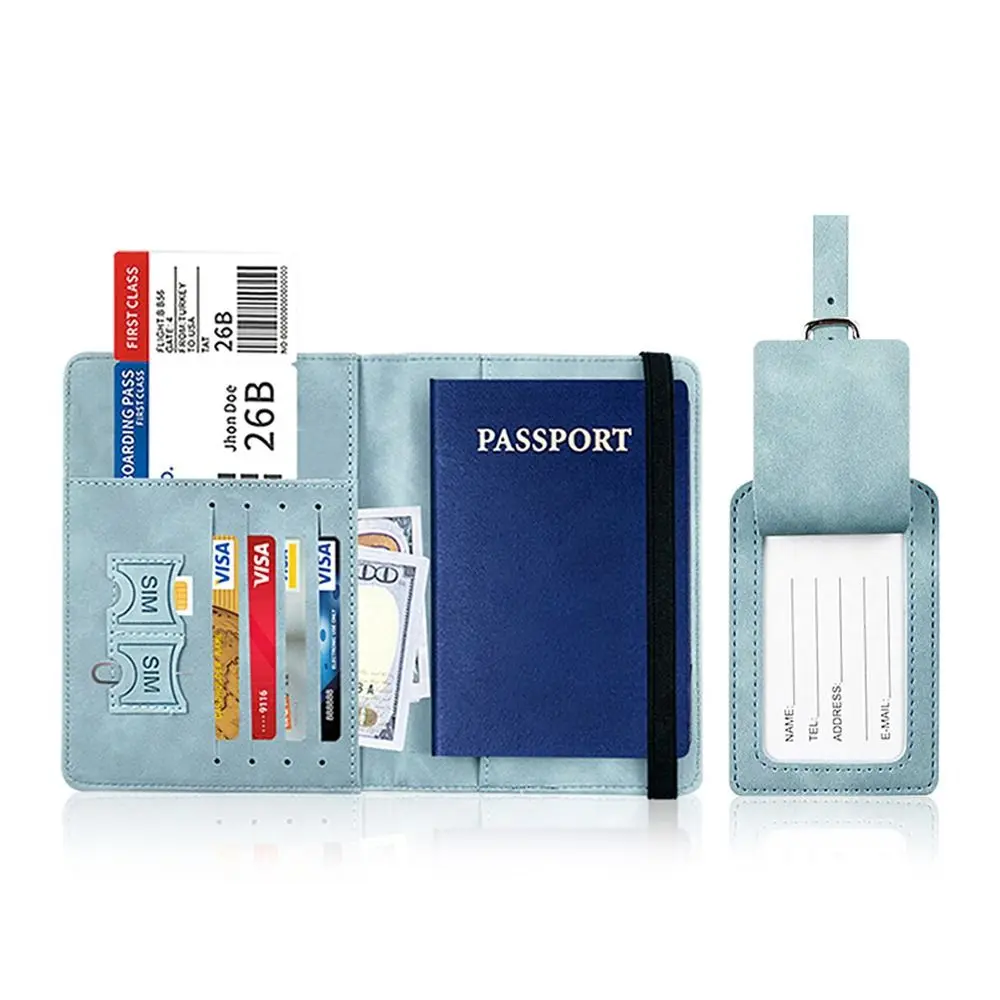 Men Women Leather Luggage Tag Travel Portable Baggage Label Universal Boarding Tags