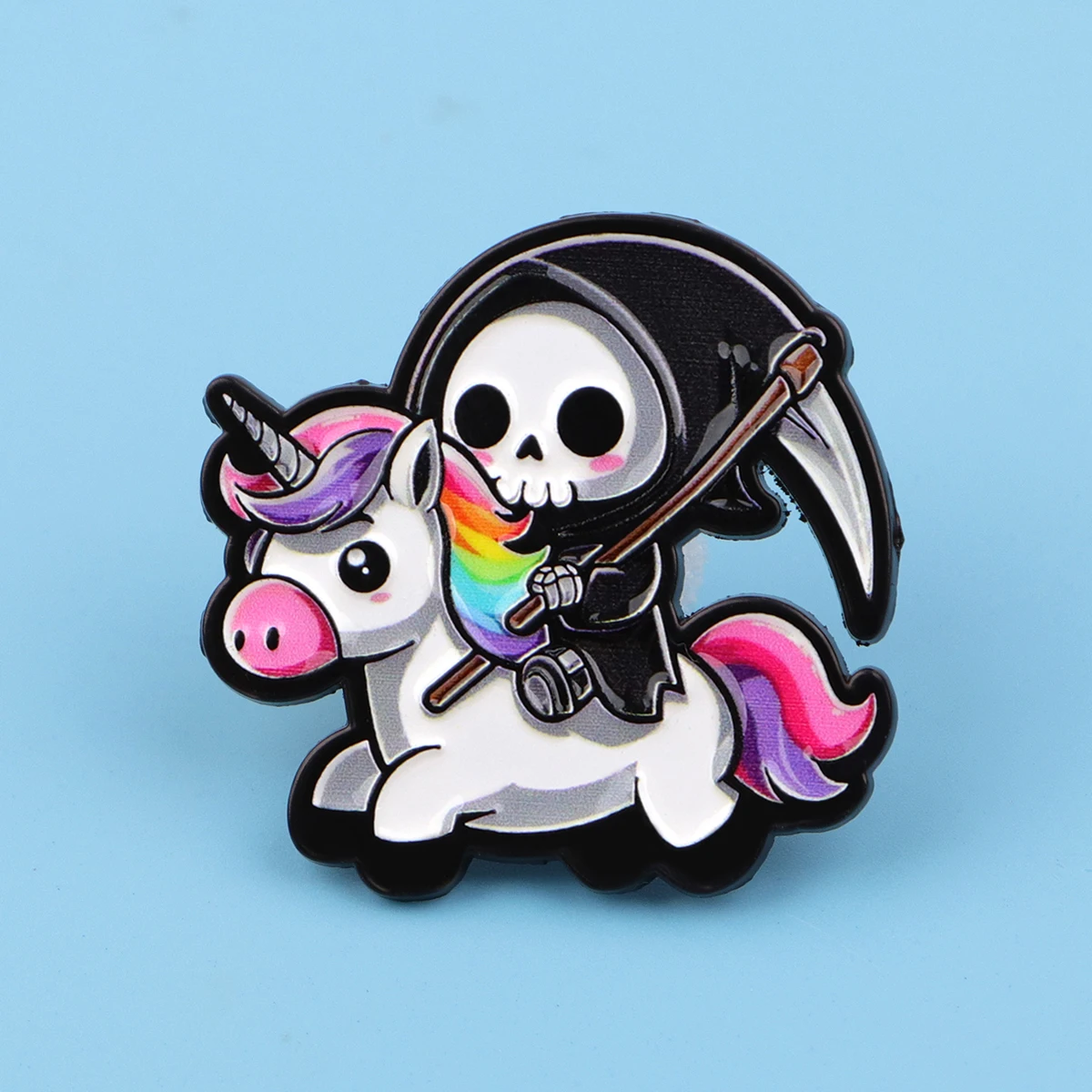 Skelett Emaille Pin Regenbogen Brosche Pines Anstecknadeln Abzeichen auf Rucksack Kleidung Accessoires Halloween Schmuck Freunde Geschenke – Detail 2