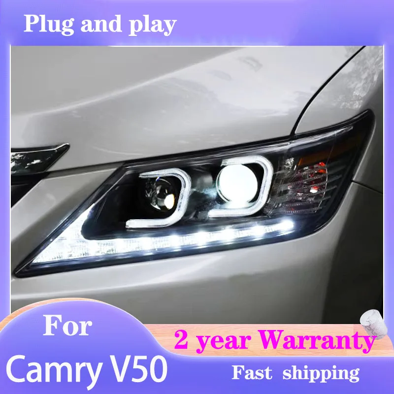 

Стайлинг автомобиля для фар Toyota Camry V50 2012 2013 2014, фара Camry DRL, указатель поворота, ближний свет, линза проектора