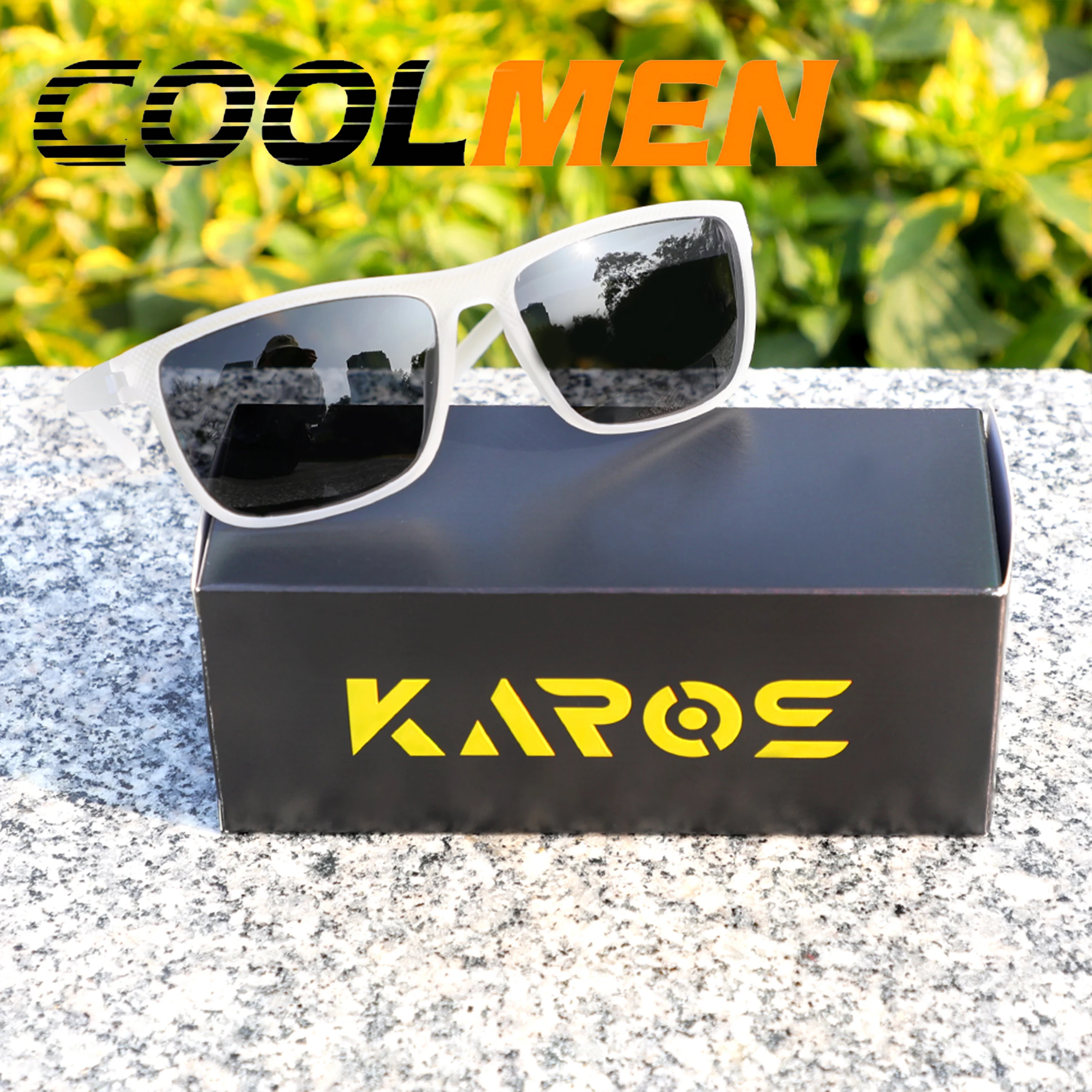 

COOLMEN Fashion Square Polarized Sunglasses Men Women Driving Fishing Luxury Brand Designer Sun Glasses Driver's Eyewear UV400