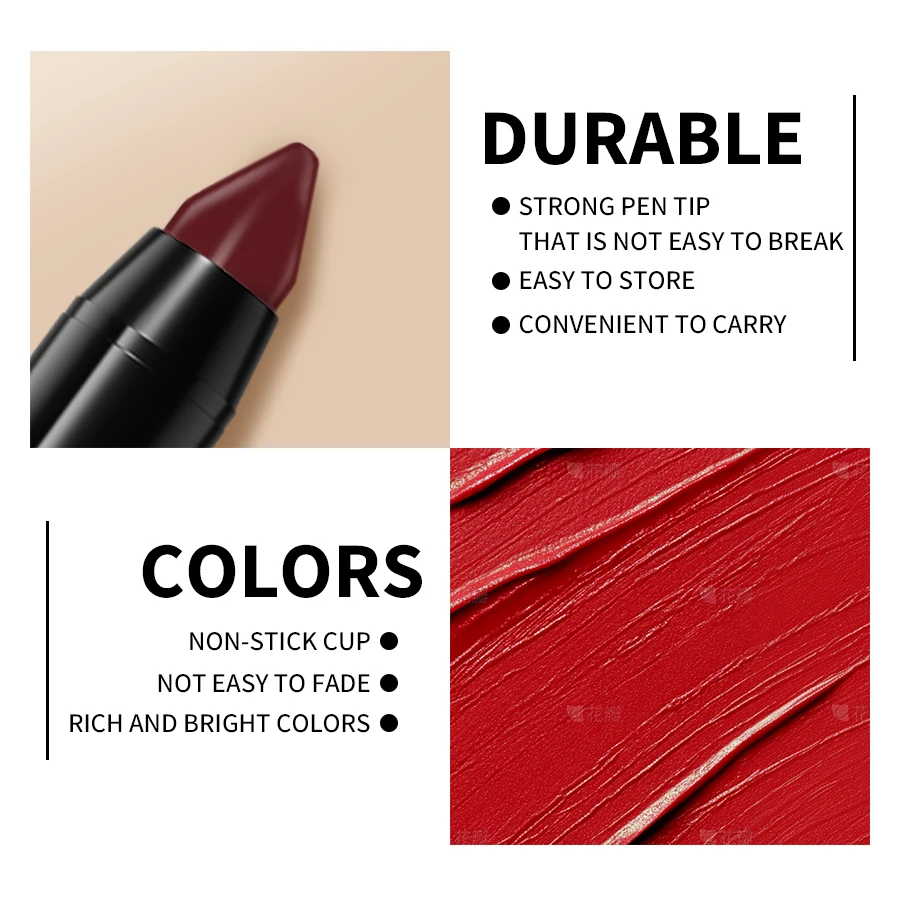 Lápiz labial mate de terciopelo de 15 colores, resistente al agua, rojo, marrón, rosa, lápiz labial de larga duración, maquillaje coreano, tinte labial cosmético