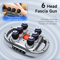 6 Heads Fascial Gun Massage Electric Percussion Pistol Massager Body Neck Back Deep Muscle Relaxation Pain Relief Fitness Tools