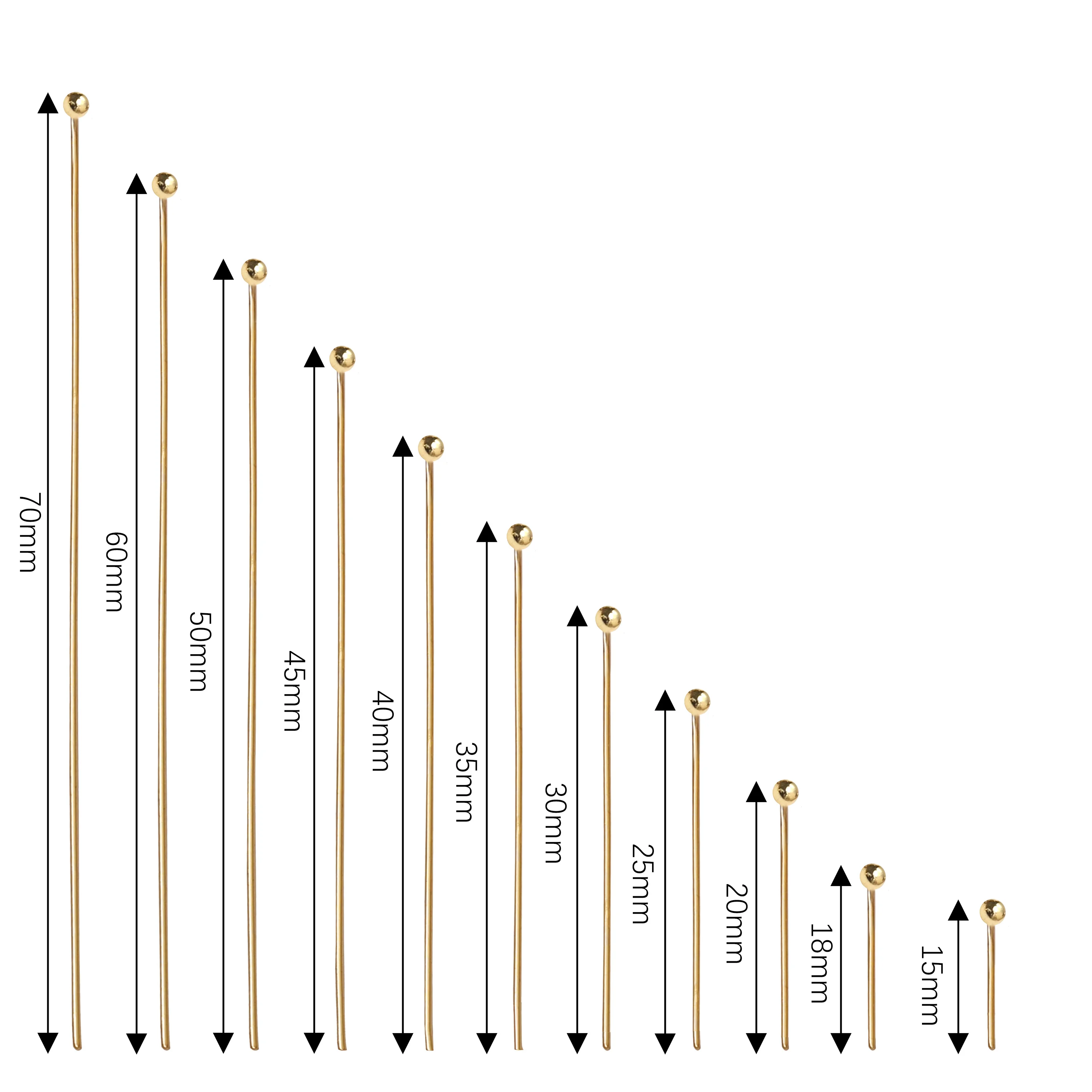 50-100 قطعة 0.6 مللي متر الفولاذ المقاوم للصدأ الروديوم/الذهب اللون مطلي رئيس دبابيس لصنع المجوهرات اليدوية DIY بها بنفسك أقراط مطرزة اكسسوارات #6