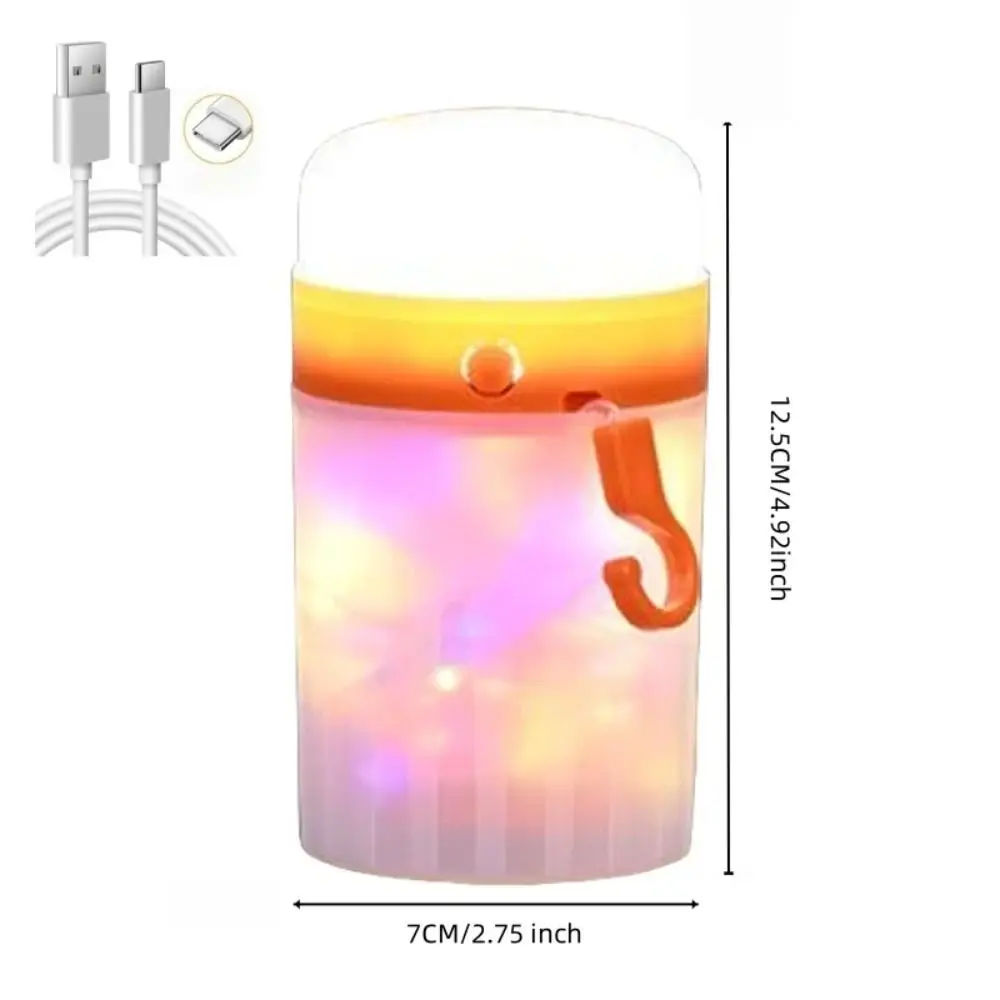 ไฟกลางคืน ไฟตั้งแคมป์หลากสีสัน ไฟสตริงกันน้ำแบบชาร์จไฟได้ RGB ความยาว 10 เมตร ไฟแคมป์ปิ้ง LED ตกแต่งวันหยุด