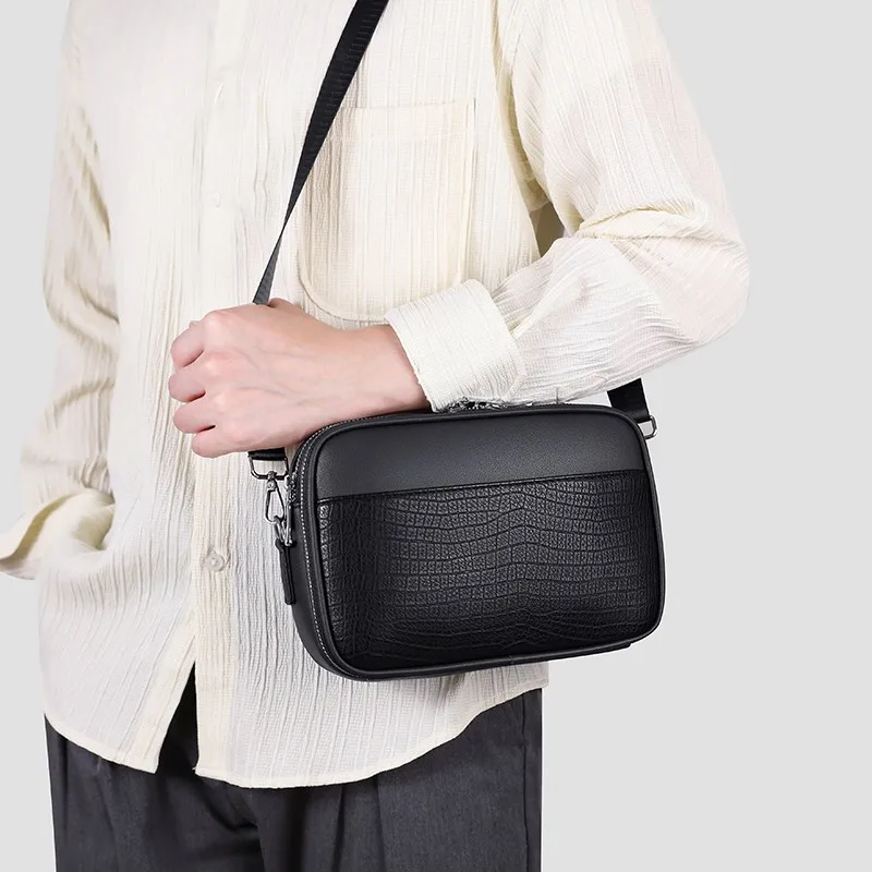 Bolso cuadrado de cuero para hombre, bandolera de diseñador, de lujo, a la moda bandolera hombre bolso hombre bandoleras bolso hombre bolso bolsos de hombro