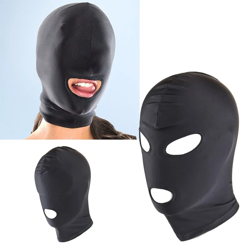 New Arrival 1/2/3 Hole Men Women Adult Spandex Balaclava Open Mouth Face Eye Head Mask Costume Slave Game Role Play