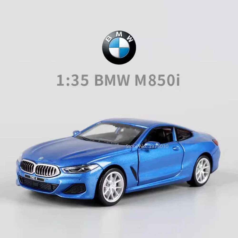 1/35 Alloy Diecast BMW M850i Car Model Toy Simulation Scale Vehicle Doors Can Be Opened Pull Back Collection Toys for Kids Gifts