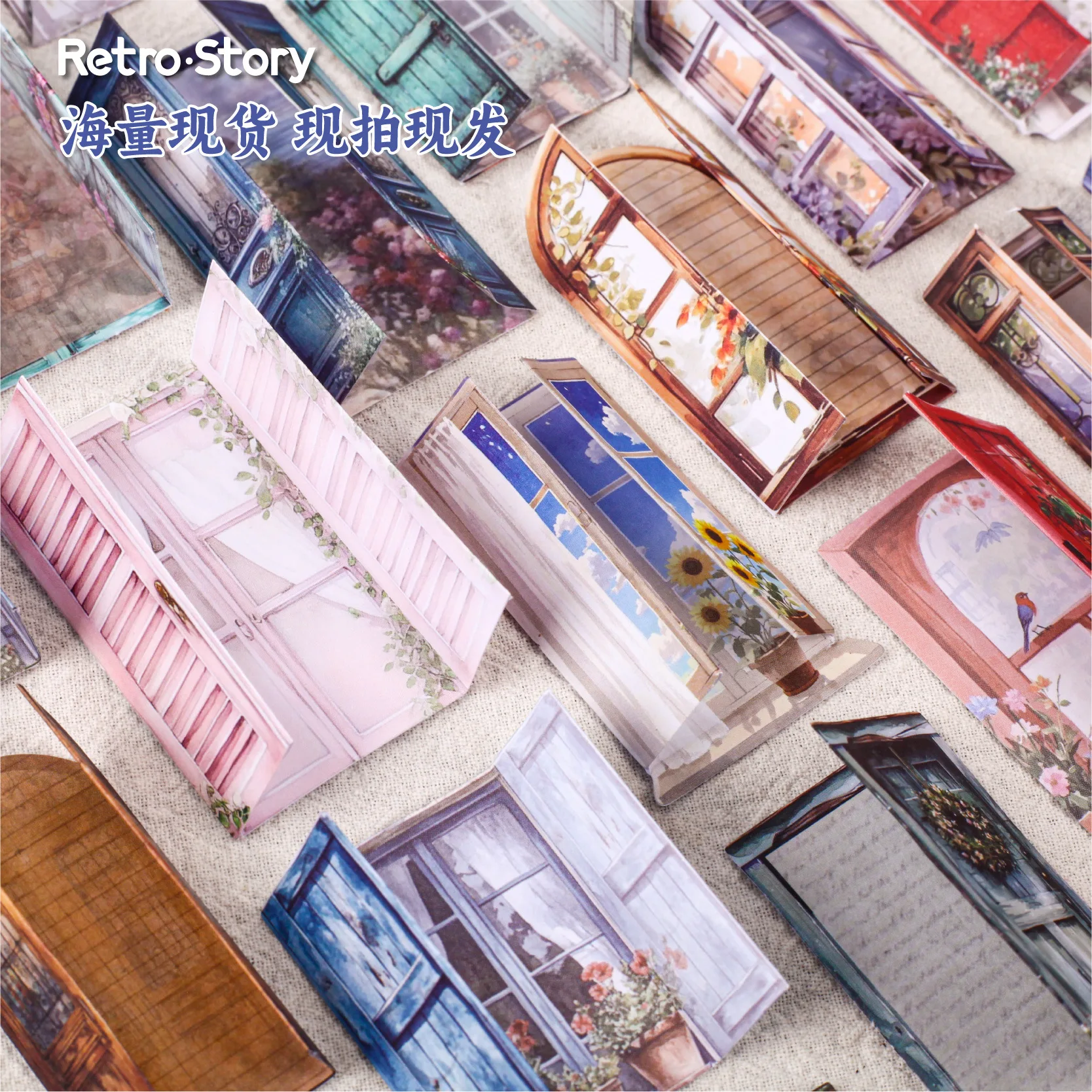 

1 упаковка/2 упаковки, легкая винтажная коллекция, 10 шт. в упаковке, тематические наклейки для дверей и окон, оконные органы, материал для справочника