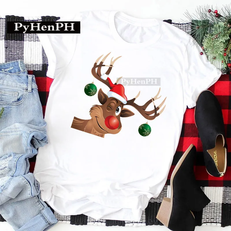 Fashion Christmas Christmas Snowman Personality T-shirt Men and Women Short-sleeved New Short-sleeved T-shirt Aesthetic Clothes