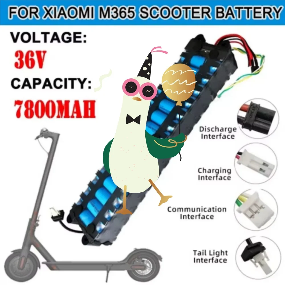 36V 7800mAh For Xiaomi M365 Electric Scooter Battery Pack NE1003-H Lithium Ion 10S3P with Communication Interface Replacement