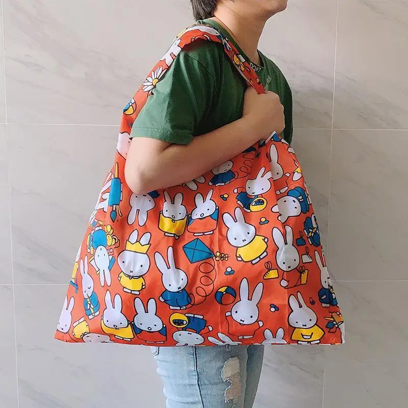 

Miffy Rabbit 2025 Новая сумка для хранения Kawaii Rabbit Сумка для хранения Милая и экологически чистая сумка для покупок большой вместимости
