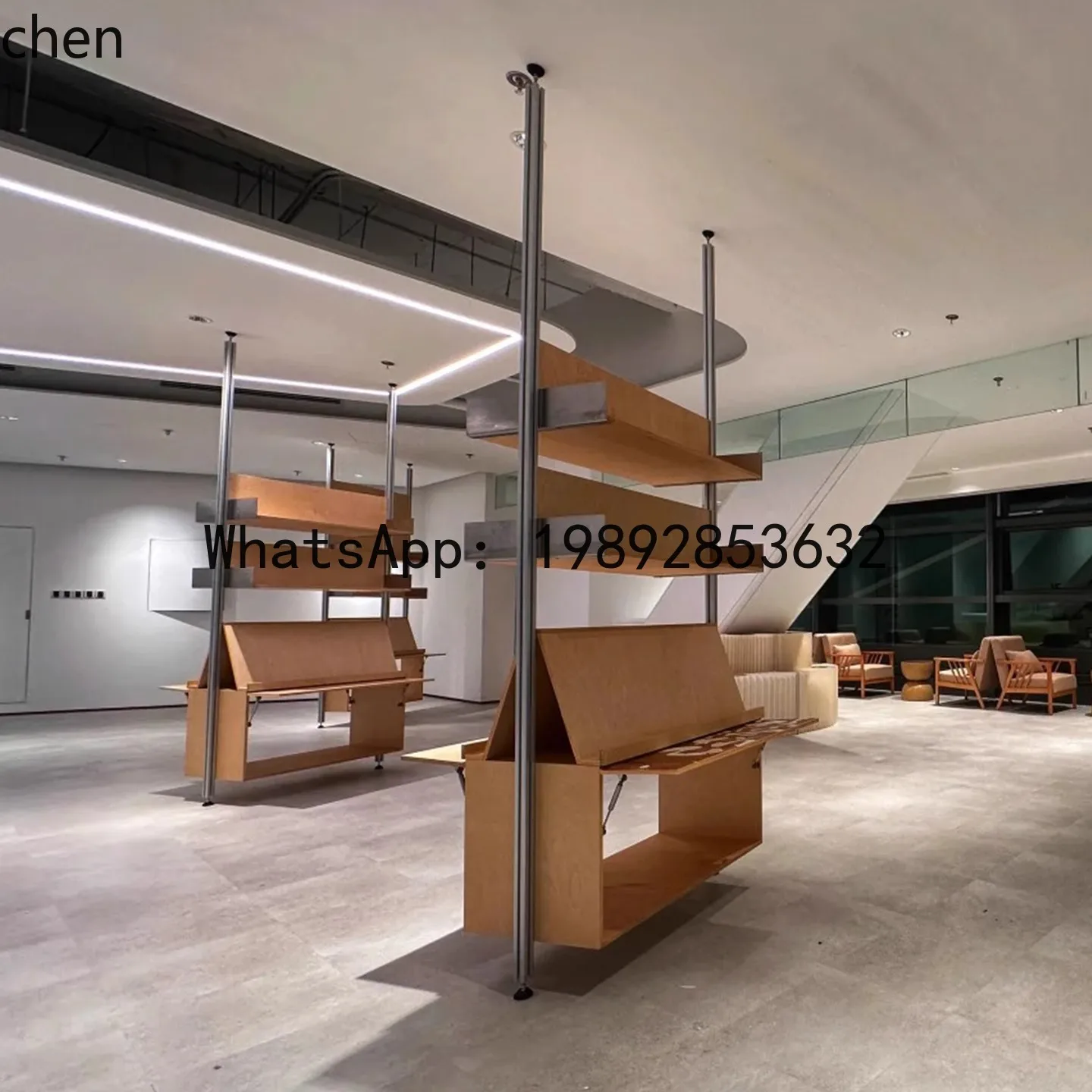YFY  Simple Ceiling-to-Floor Partition Shelf Aluminum Profile Creative Decorative Storage Display Multi-Functional Display Rack