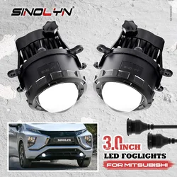 6000K LED 로우 빔 안개등, 미쓰비시 아웃랜더, 파제로, L200, ASX, 그랜디스용, 3.0 인치 싱글 빔 LED 프로젝터 렌즈, 자동차 제품