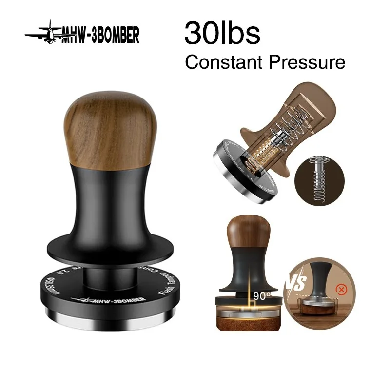 

MHW-3BOMBER Constant Pressure impact Coffee Espresso Tamper 51/53/58mm Upgraded Spring Threaded Coffee Accessories Barista Tool