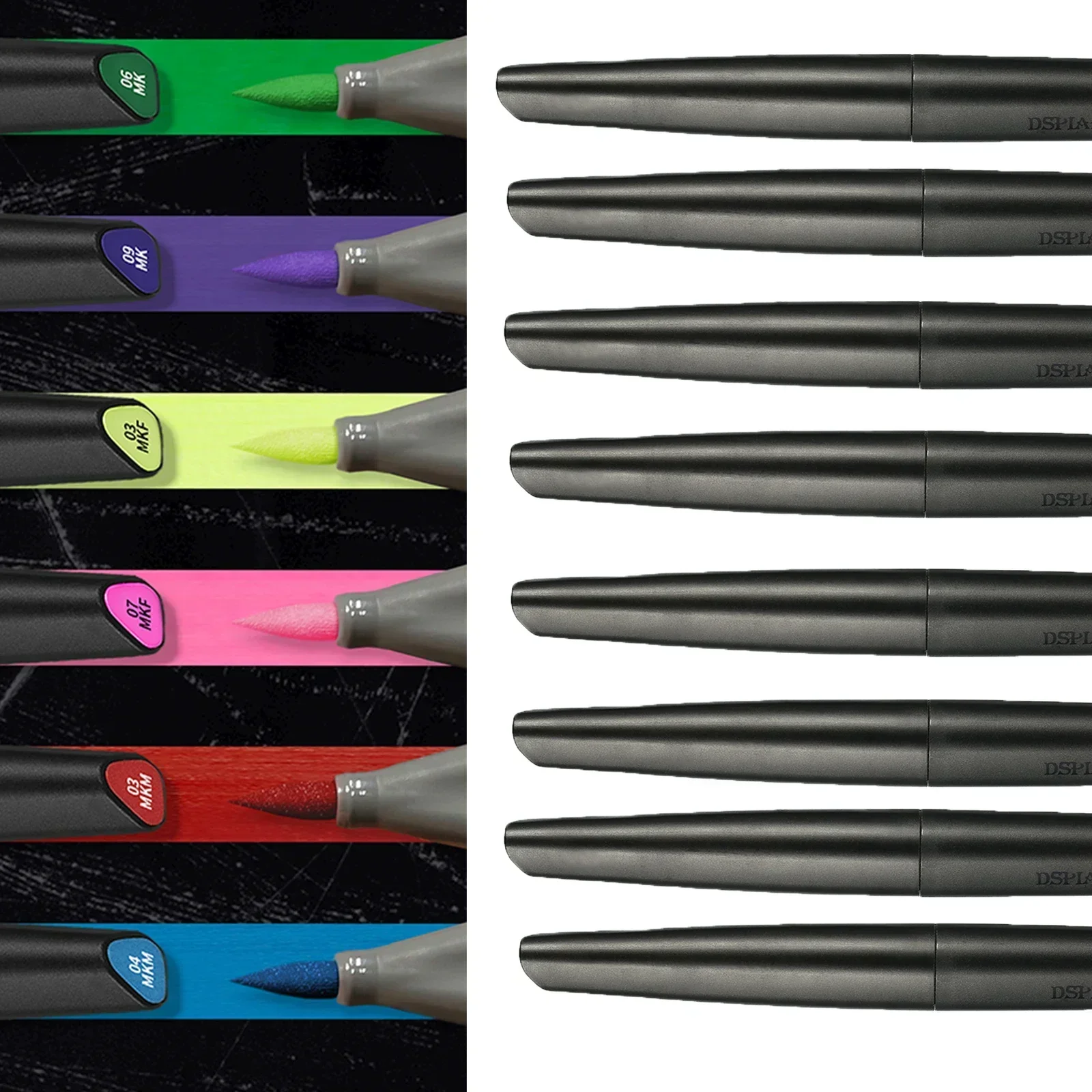 Dspiae 12 สีชุดปากกาแปรงน้ํา Soft Tip Markers เป็นมิตรกับสิ่งแวดล้อมสีฐานเรืองแสงเมทัลลิคสําหรับศิลปะหัตถกรรมการวาดภาพ