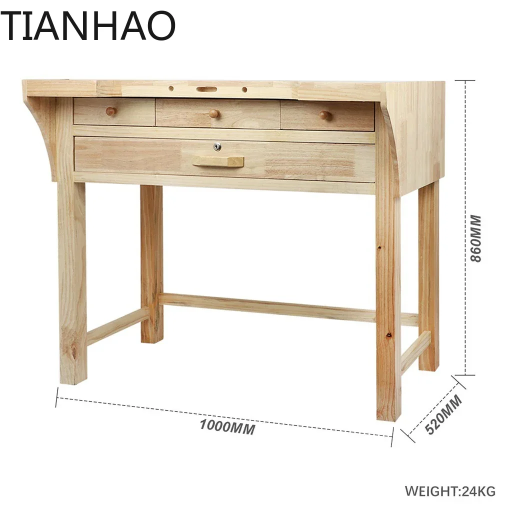Jewelry Manufacturer Workbench Metalworking and Wooden Storage Table for Jeweler Workspace and Tool Organization