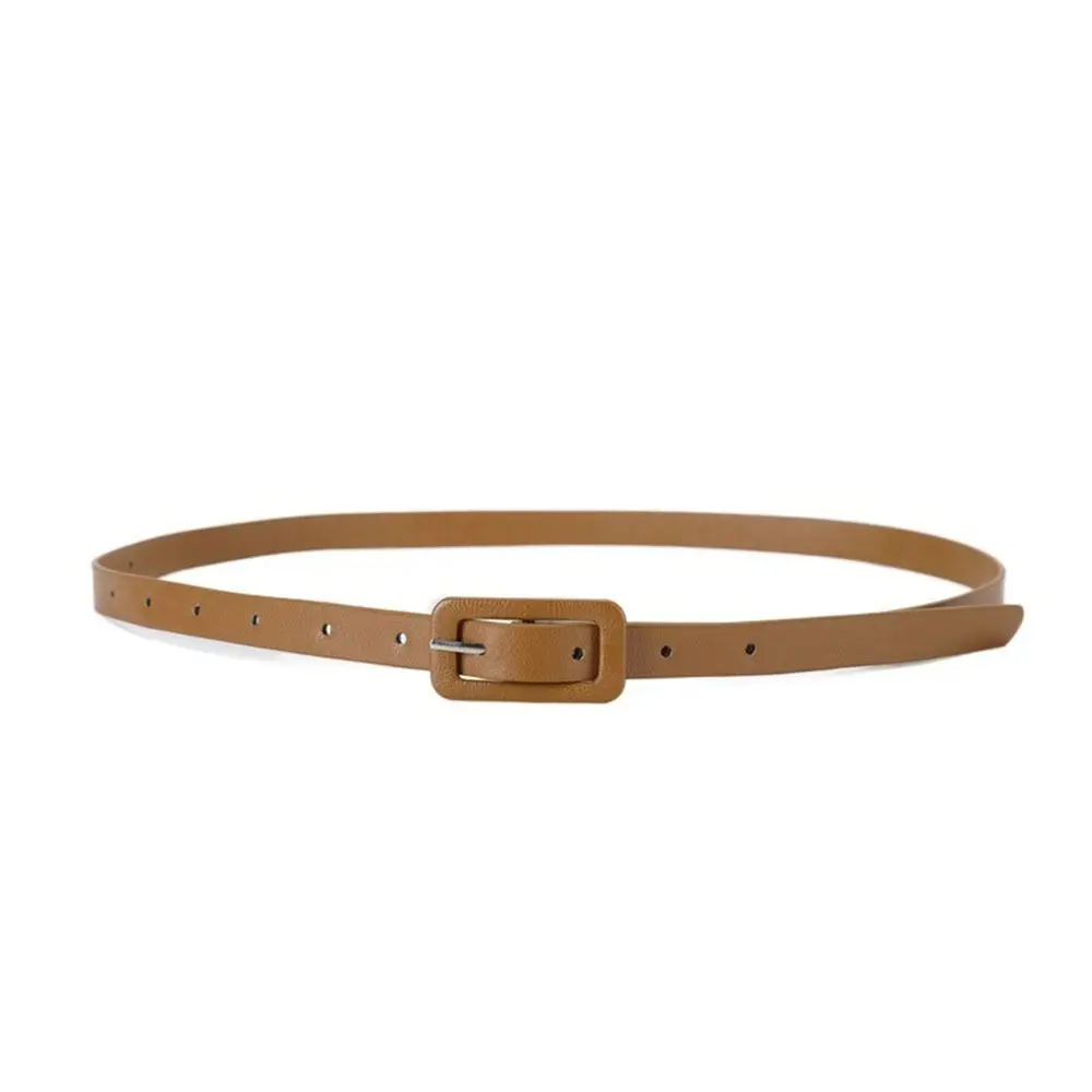 ファッションメタルバックル PU レザーベルト韓国スタイルオールマッチ薄型ウエストベルトジーンズ装飾スリムサイドキャンディーカラーのウエストバンド学生