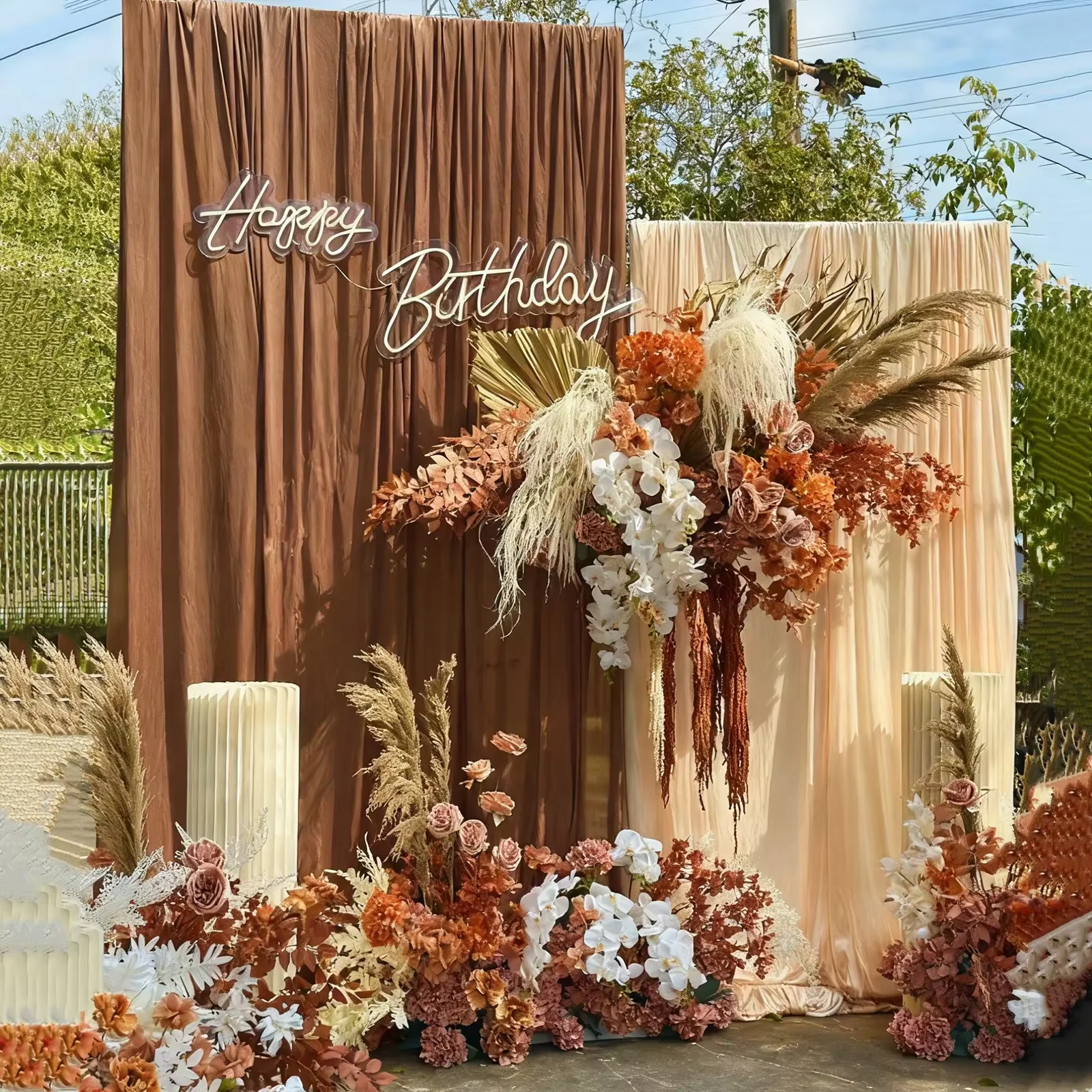 110m Whole Roll Milk Silk Wedding Fabric Elastic Polyester Matte Ceiling Art Decoration Fabric For Backdrop Curtain Party Drape