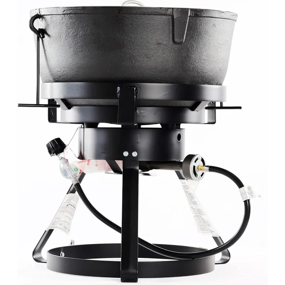 1740A طباخ جامبلايا خارجي من الحديد الزهر، أسود