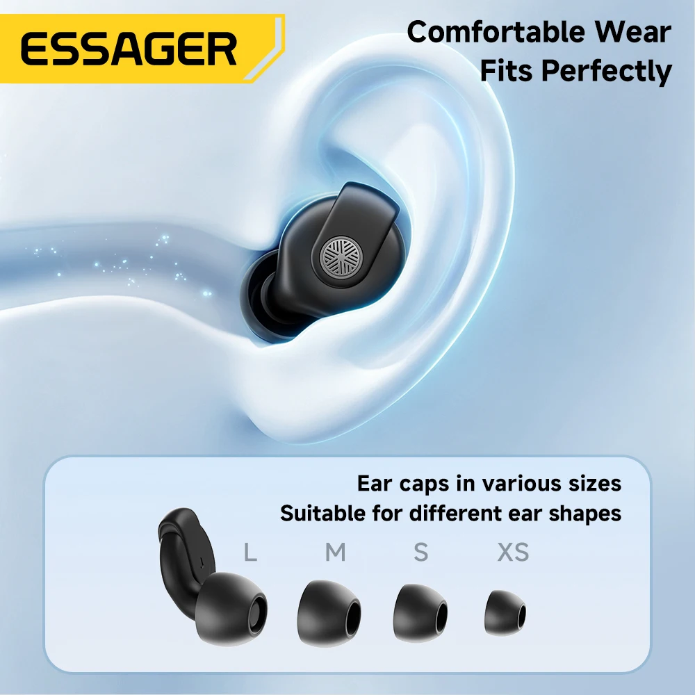 Essager Silicone Ear Plugs Sleep Noise Cancelling Reusable Hearing Protection Earplugs with Storage Case for Travel Sleeping