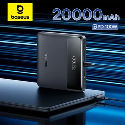 Baseus 100W Power Bank 20000mAh Capacity PD Fast Charging Battery Charger Powerbank For Laptops MacBook iPhone Samsung Xiaomi