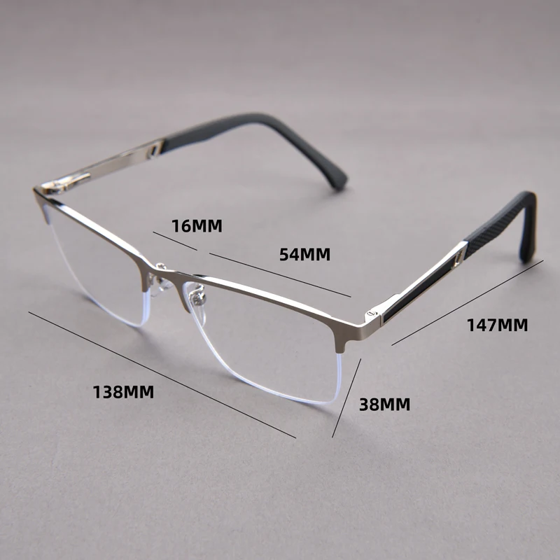 2025 neue Metall Halbrahmen Anti Blau Licht Presbyopie Brille Business Leichte Lesen Presbyopie Brille – Detail 1