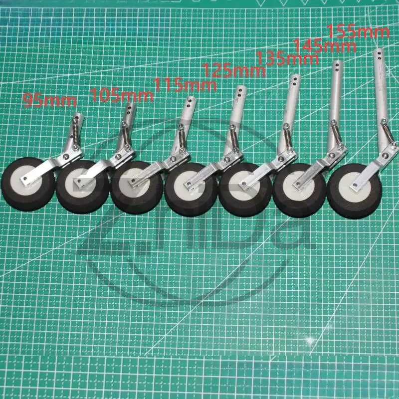 Dual‑Spring Kneeling Single‑Wheel Shock‑Absorbing Landing Gear 95‑155mm, Aluminum RC Fixed‑Wing Model Aircraft Spare Part
