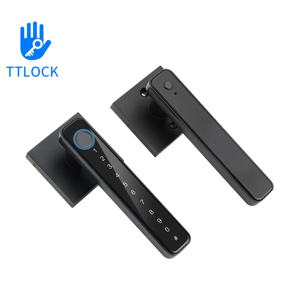 

Smart Door Lock TUYA/TTLOCK APP Control Password Handle Lock Type-C Emergency Charge Anti Peeping for 3.5-6.5cm Thickness Doors