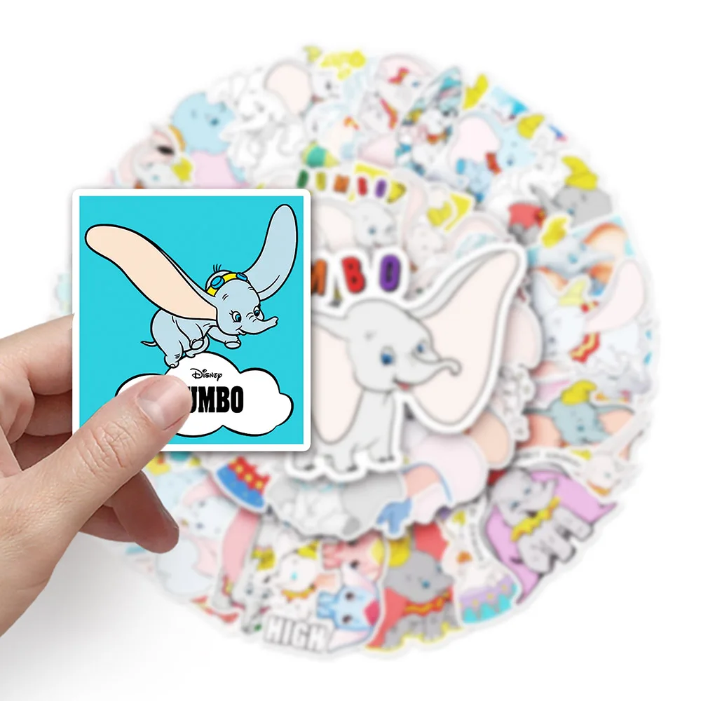 10/30/50pcs śliczne Disney Cartoon Dumbo naklejki śmieszne naklejki dla dzieci telefon do zabawy walizka notatnik Kawaii Graffiti naklejka do