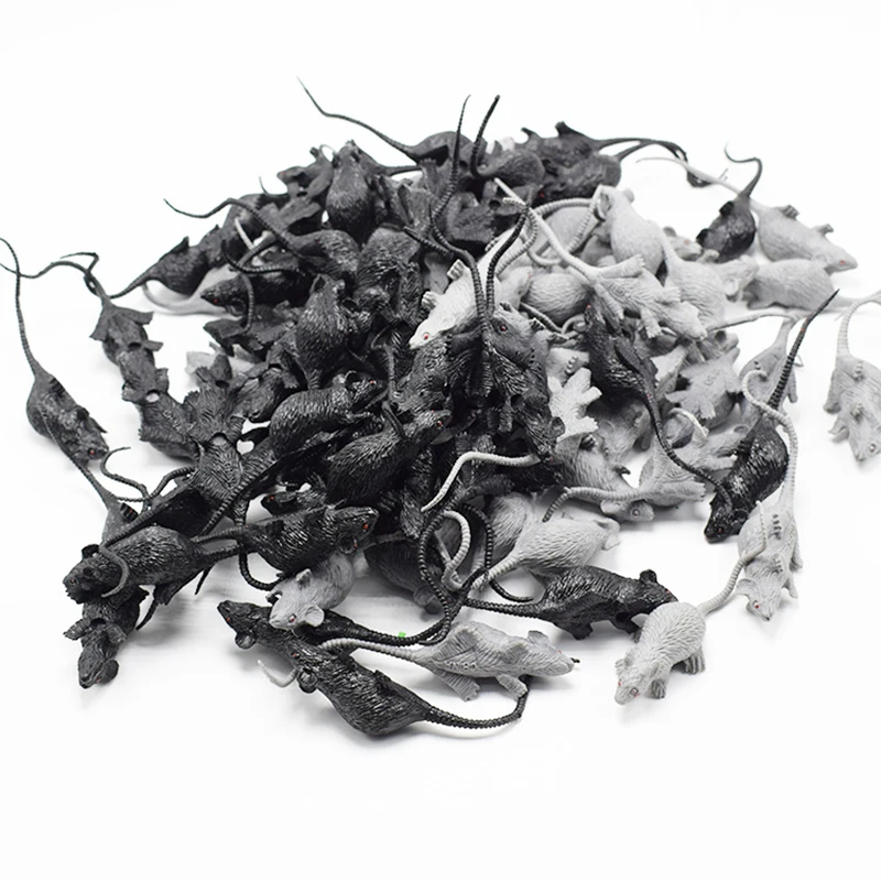 子供のためのミニシミュレーションマウスのおもちゃ,怖いトリックモデル,面白い,猫をかじる,ペット用品,楽しいギフト,ハロウィーン,バッグあたり20個